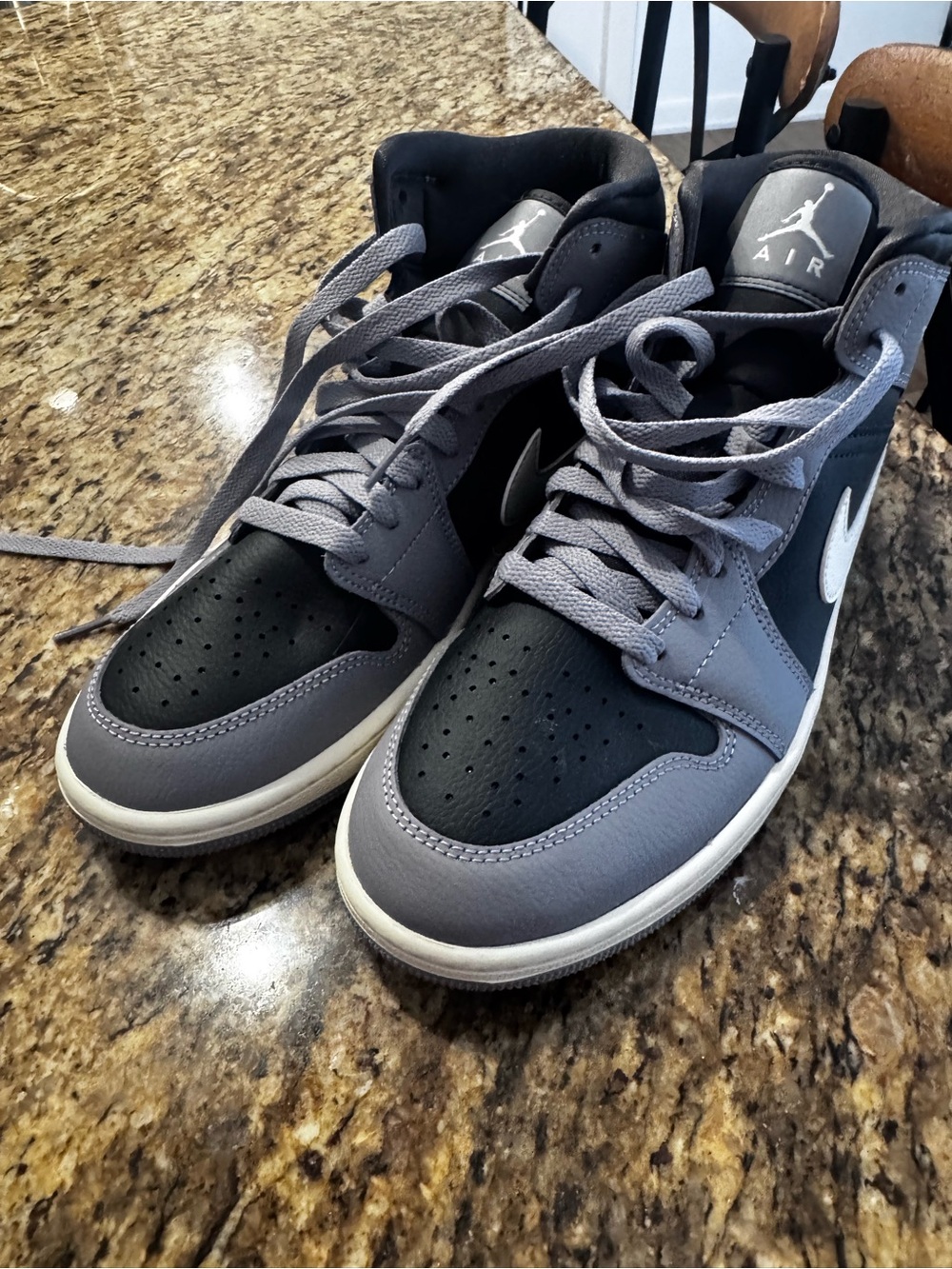 Jordan High-Top Sneakers in Black & Gray